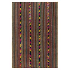 1950s Retro Chaput Kilim in Colorful Pattern, Stripes Gradient by Rug & Kilim
