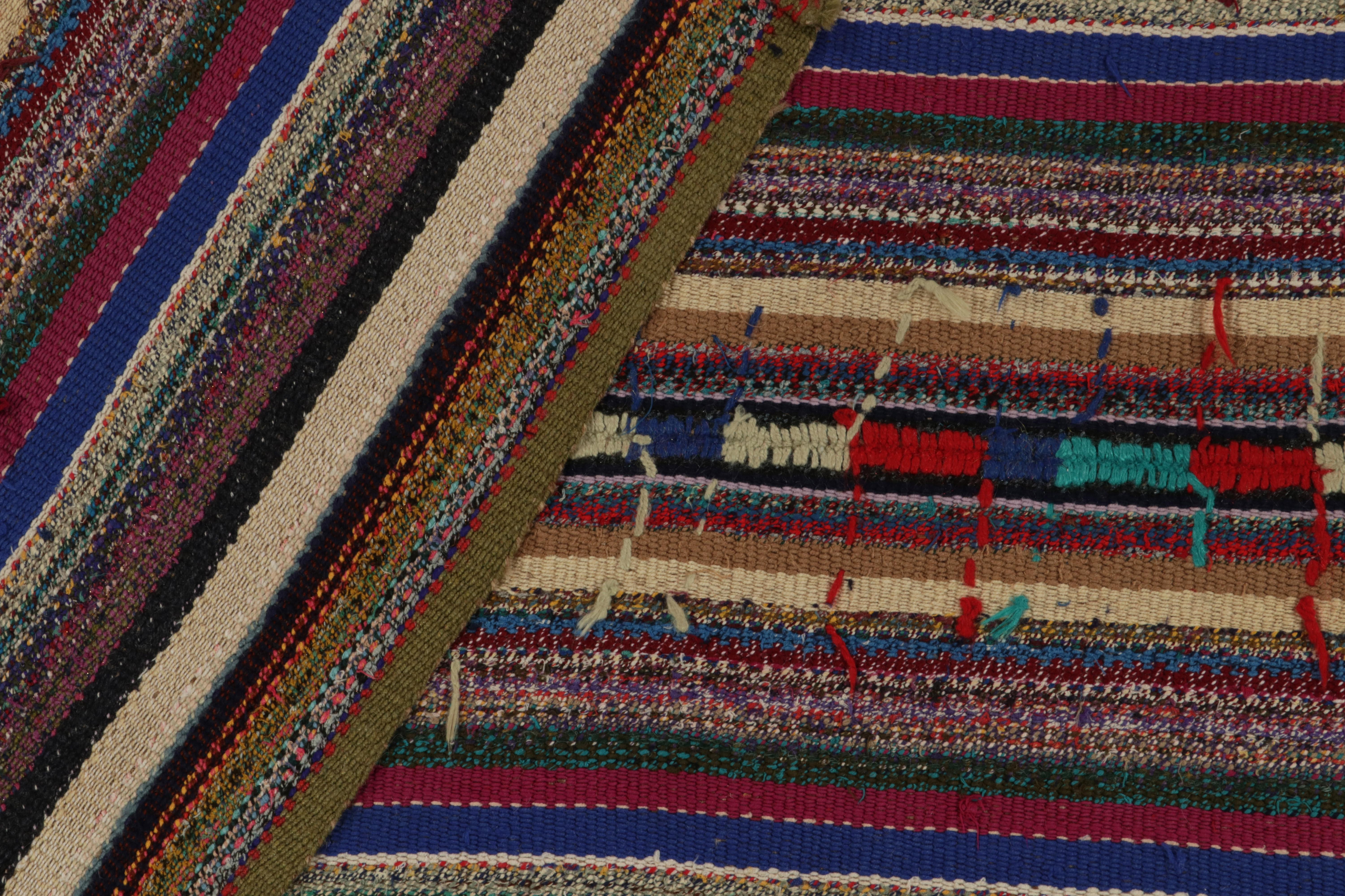 1950er Vintage Chaput Kilim in mehrfarbigen Streifenmustern von Rug & Kilim im Zustand „Gut“ im Angebot in Long Island City, NY