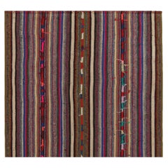 1950er Vintage Chaput Kilim in mehrfarbigen Streifenmustern von Rug & Kilim