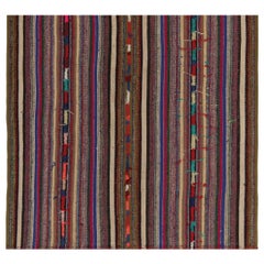 1950er Vintage Chaput Kilim in mehrfarbigen Streifenmustern von Rug & Kilim