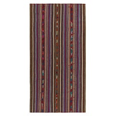 1950s Vintage Chaput Kilim in Multicolor Striped Patterns by Rug & Kilim