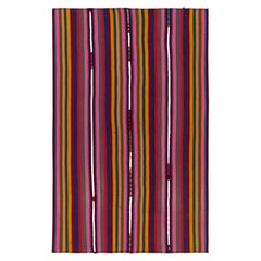 1950s Retro Chaput Kilim Rug in Pink, Multicolor Stripe Pattern by Rug & Kilim