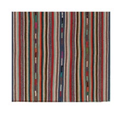 Tappeto Chaput Kilim vintage del 1950 con motivi a strisce, Multicolore di Rug & Kilim