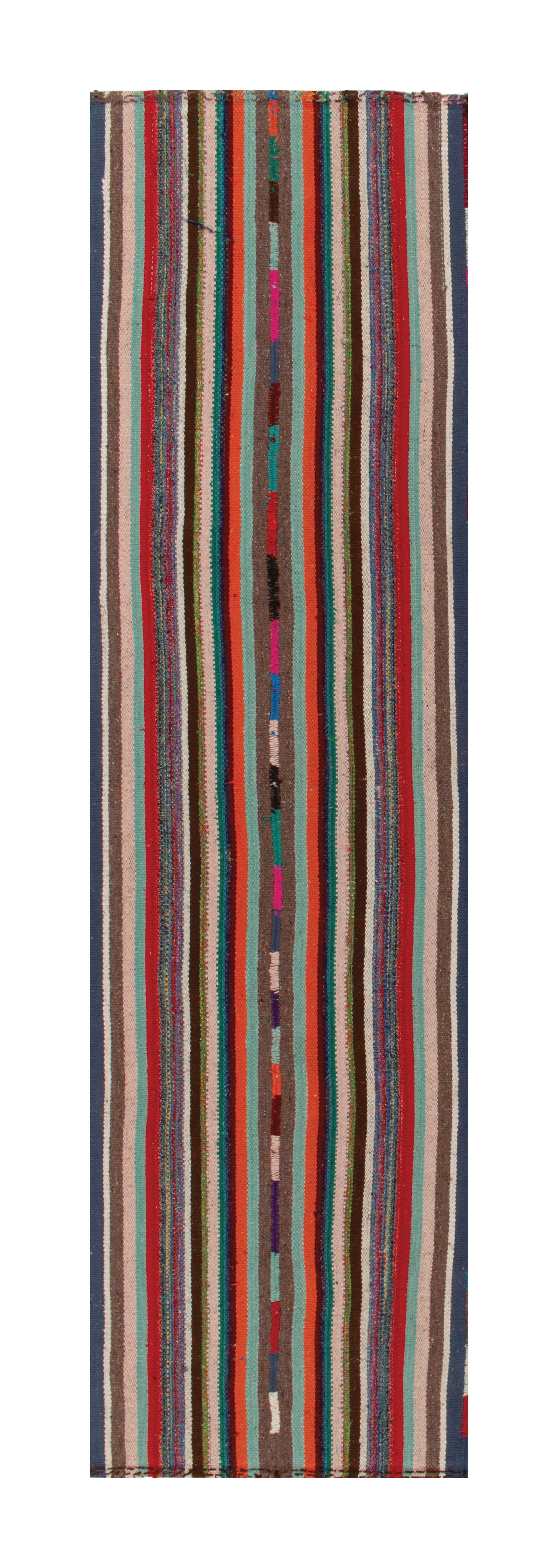 1950er Vintage Chaput Kilim Teppich in Streifenmustern, mehrfarbig von Rug & Kilim
