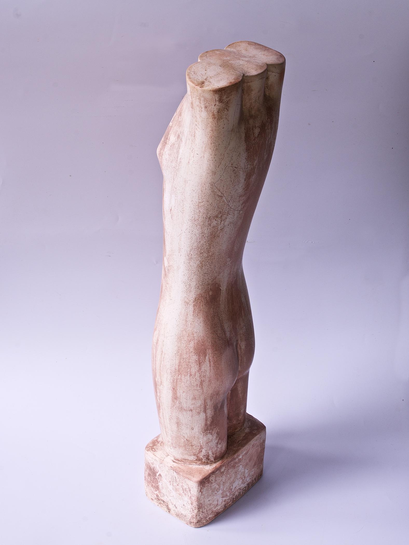 American 1950s Vintage Cleo Hartwig Female Nude Form Mid-Century Chalkware Sculpture For Sale