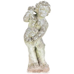 1950s Vintage Concrete French Cherub