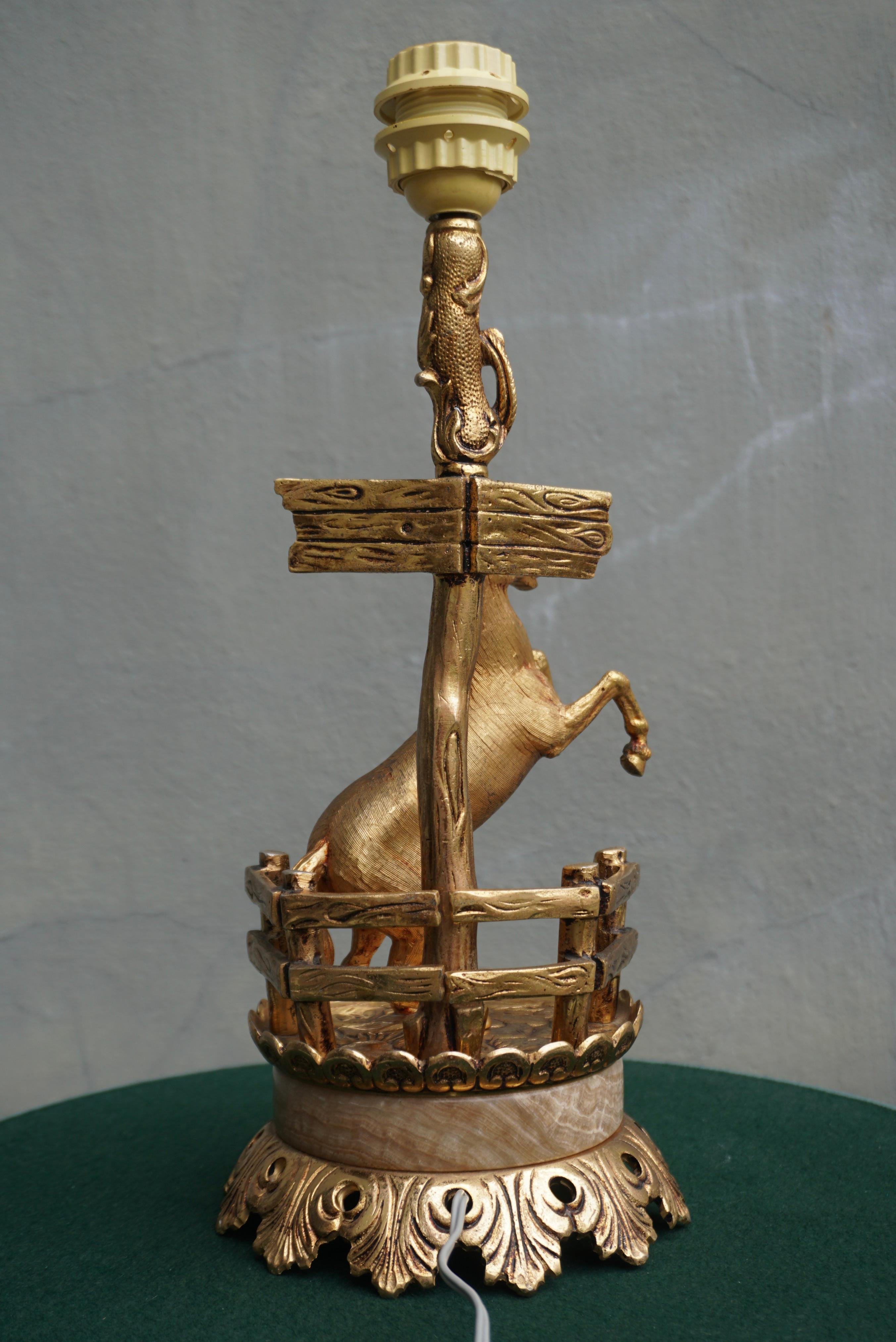 Bronze 1950s Vintage Cowboy & Horse Lamp For Sale