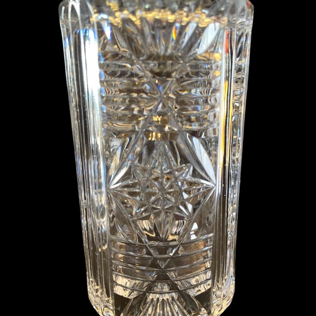 1950's Vintage Cut Crystal Tower Table Lamp For Sale 2