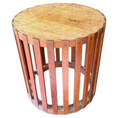 1950s Vintage Danish style Craftsman Teak Pedestal Table Base Basket