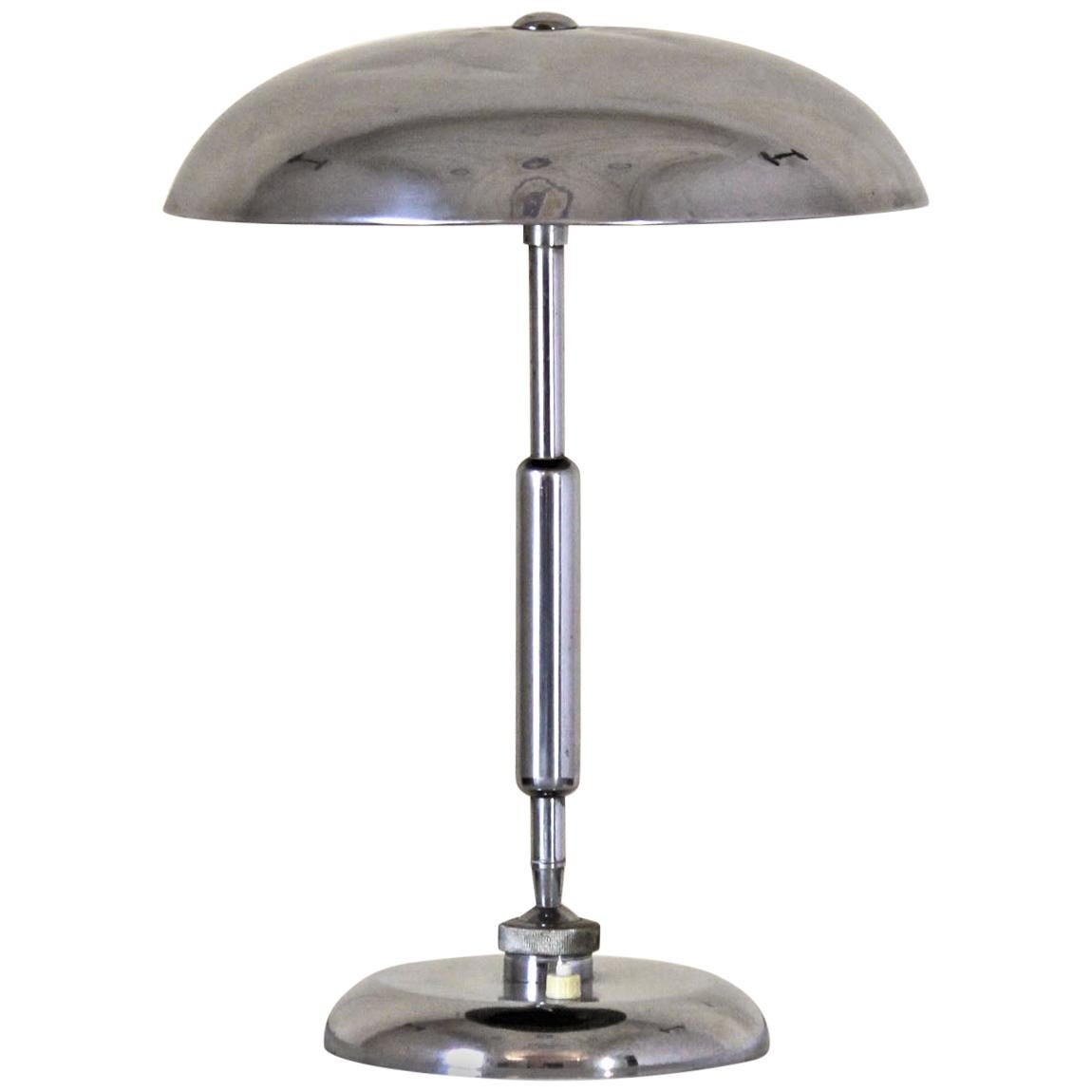 1950s Vintage Flexible Table, Desk Lamp with Chromed Iron Structure by Torlasco