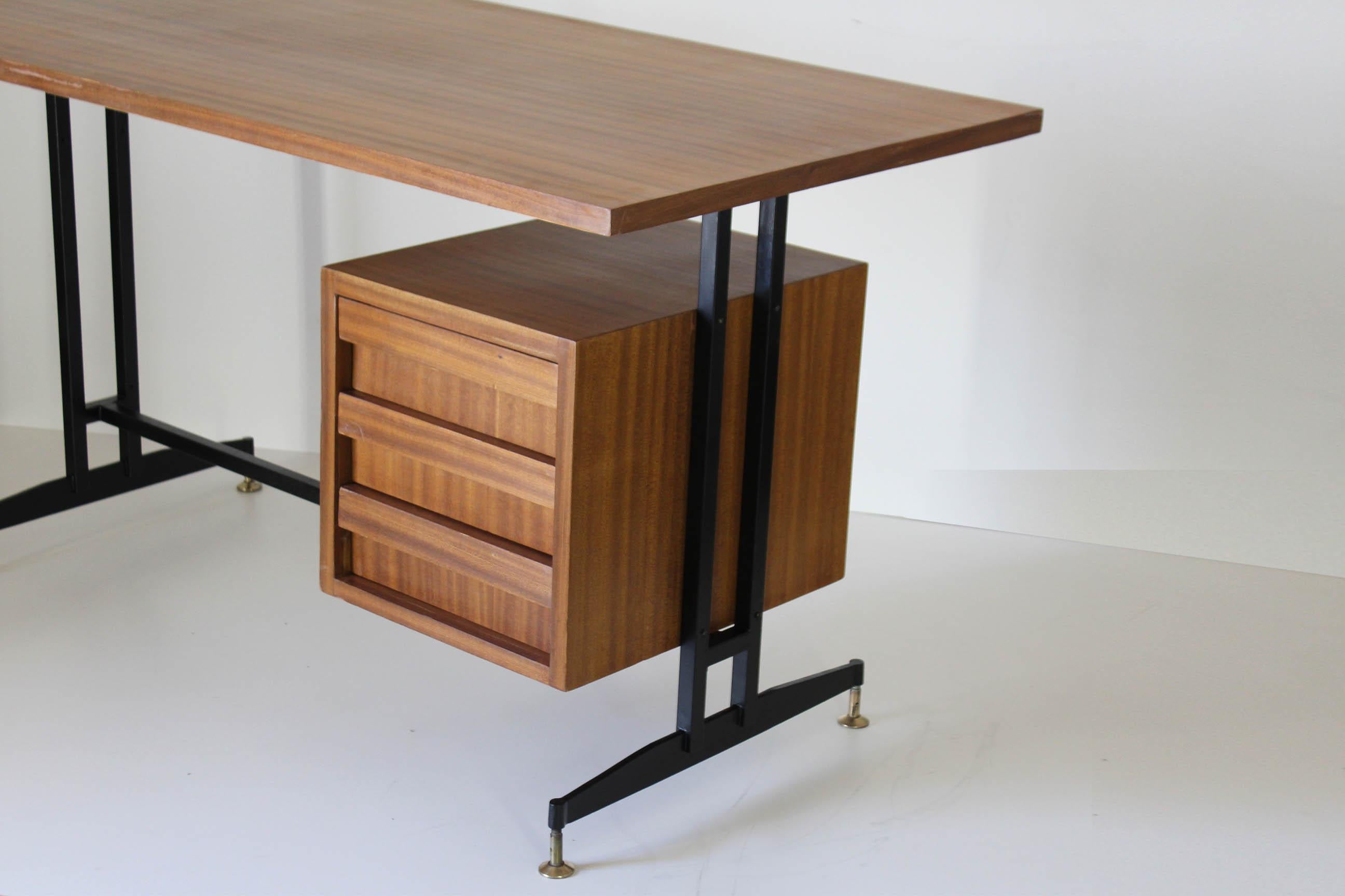 1950s Vintage Wood Desk in Scandinavian Style 10