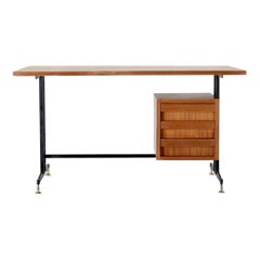 1950s Vintage Wood Desk in Scandinavian Style