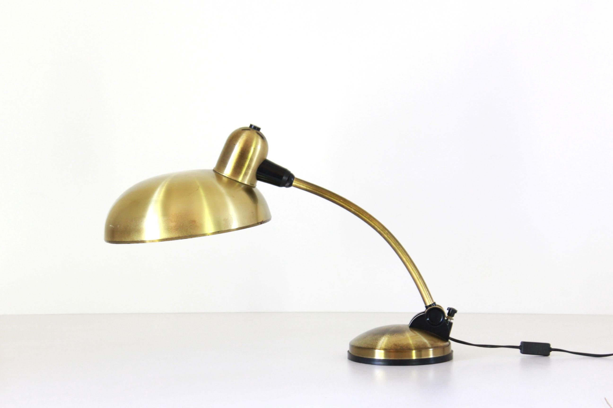 German 1950s Bauhaus Brass Table Lamp