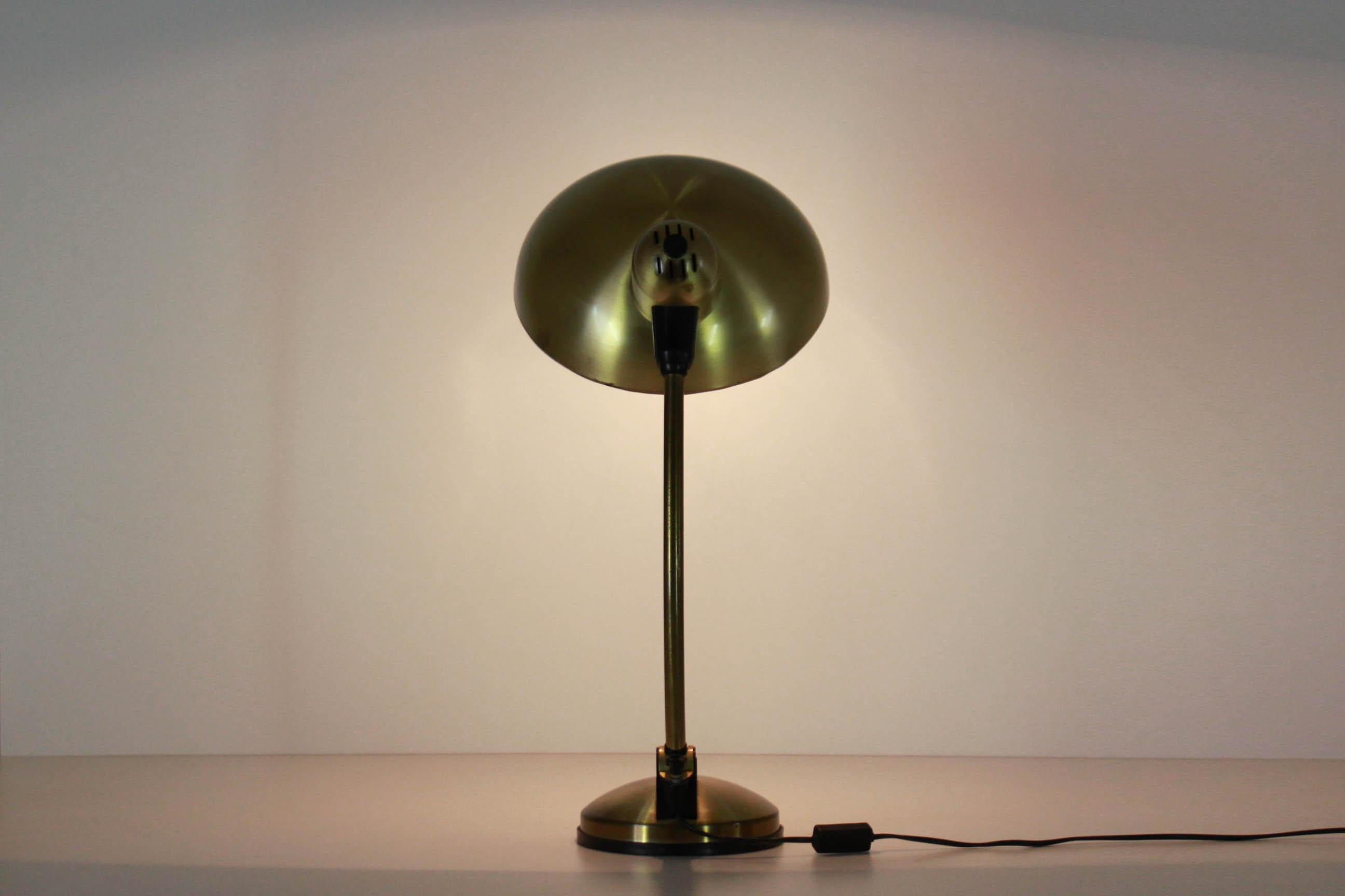 1950s Bauhaus Brass Table Lamp 3