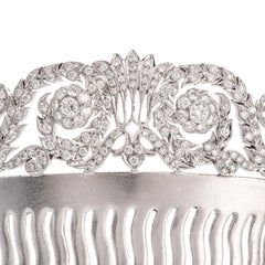 1950s Vintage Diamond 18 Karat White Gold Hair Comb
