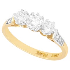 1950s Retro Diamond and Yellow Gold Trilogy Ring