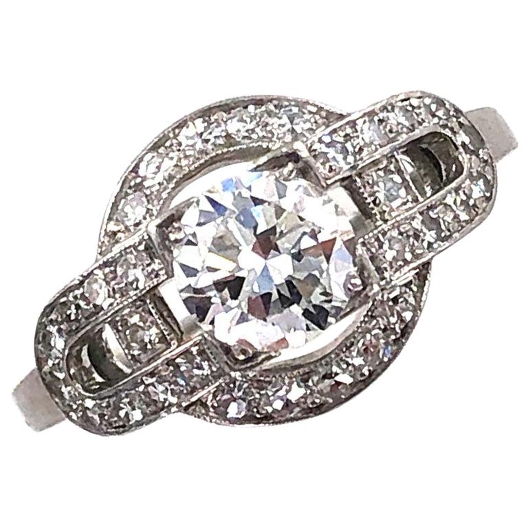 1950s Vintage Diamond Platinum Engagement Ring