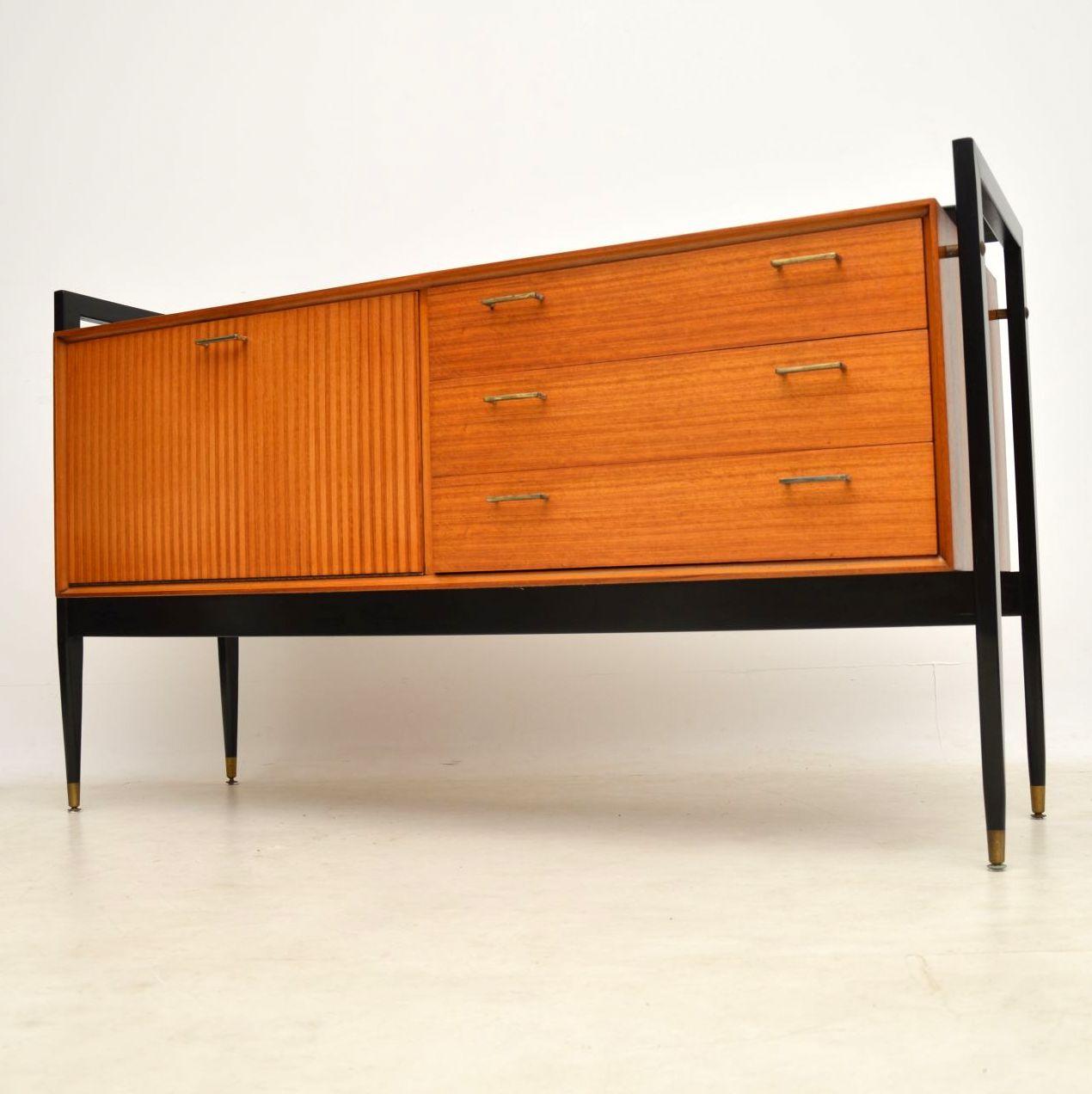 1950s Vintage Ebonized Walnut Sideboard In Excellent Condition In London, GB