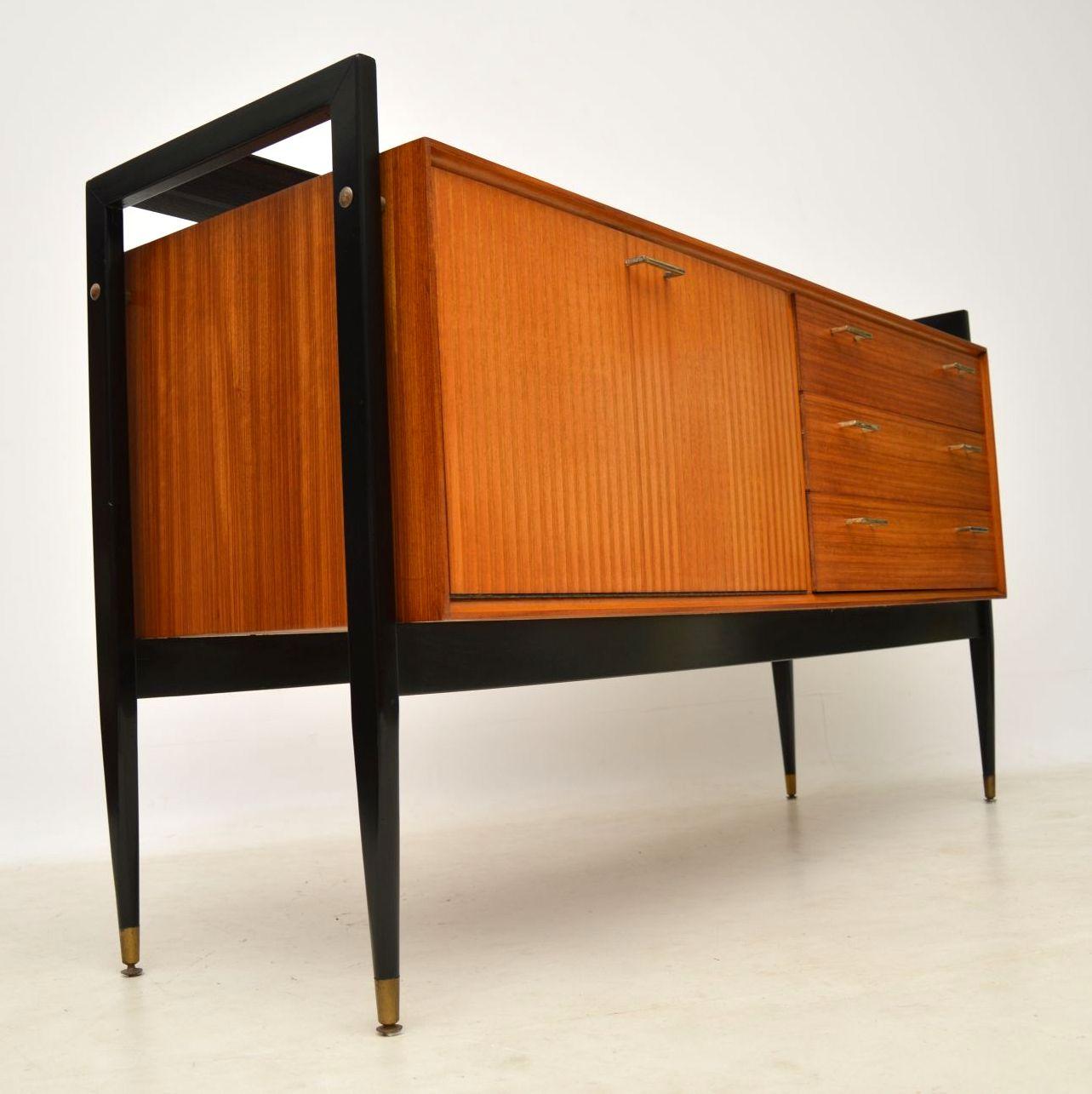 Mid-20th Century 1950s Vintage Ebonized Walnut Sideboard