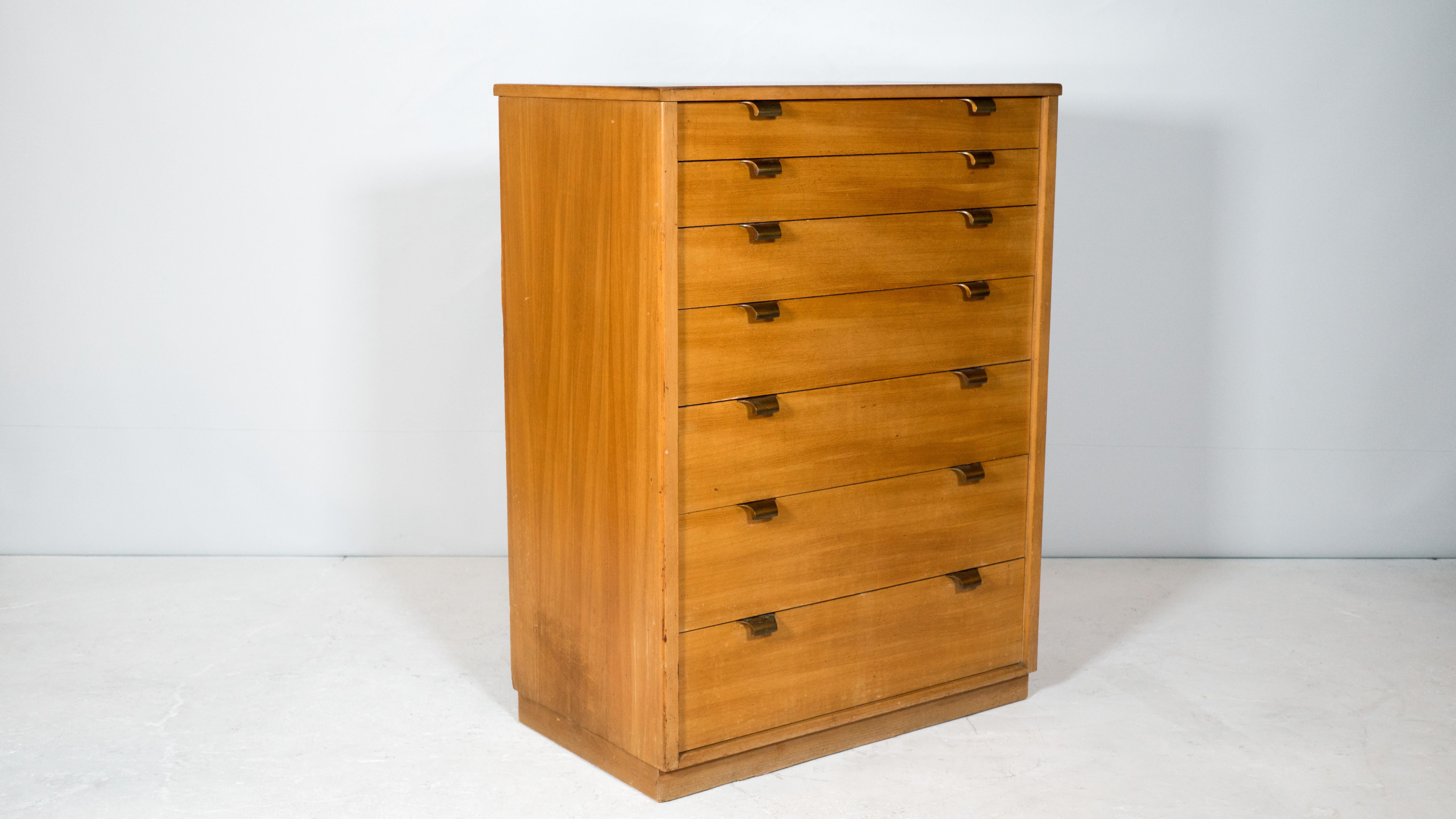 Mid-Century Modern 1950s Vintage Edward Wormley for Drexel 'Precedent' Highboy Dresser For Sale