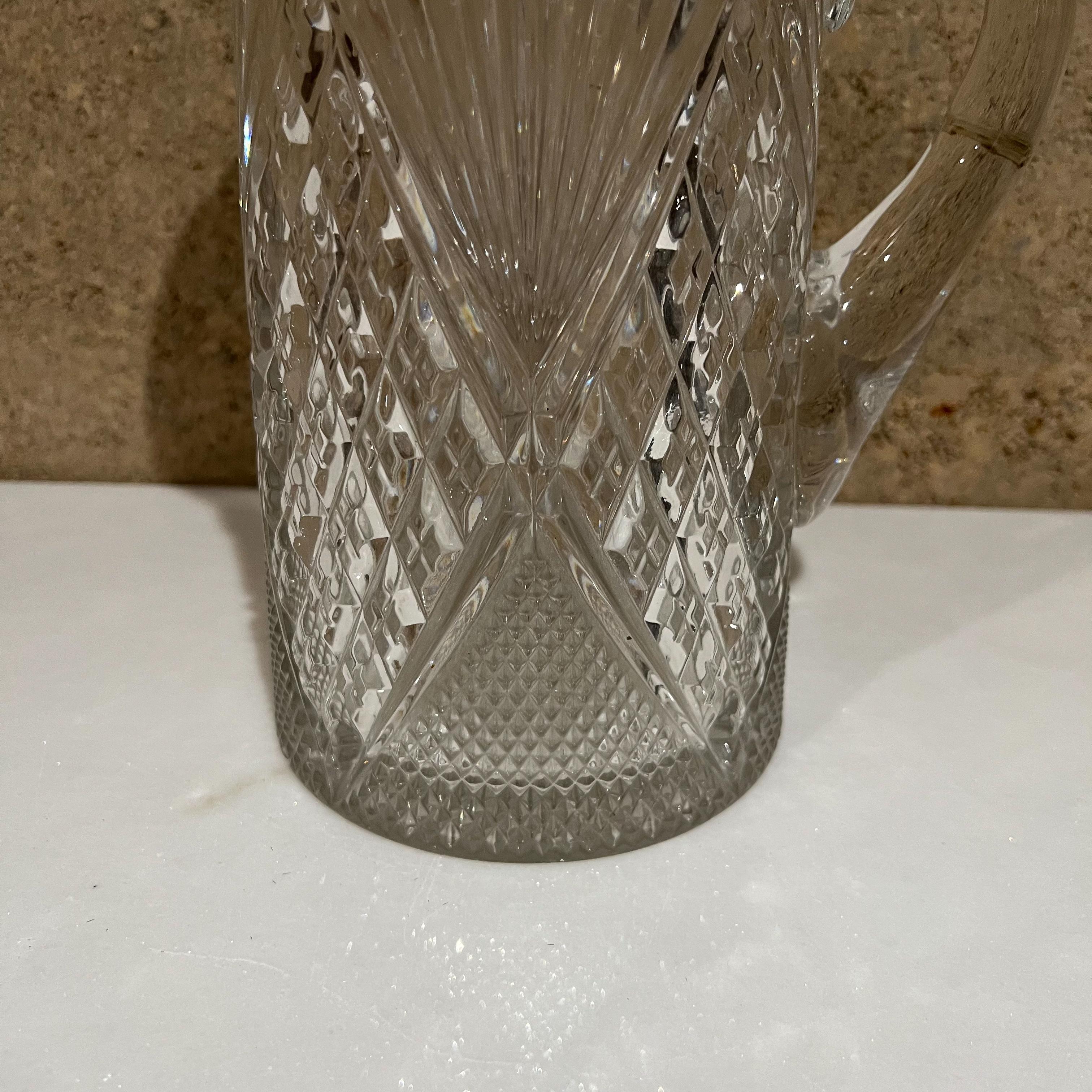 1950s Vintage Elegance Fancy Service Pitcher Cut Crystal Glass Silver Plated 3