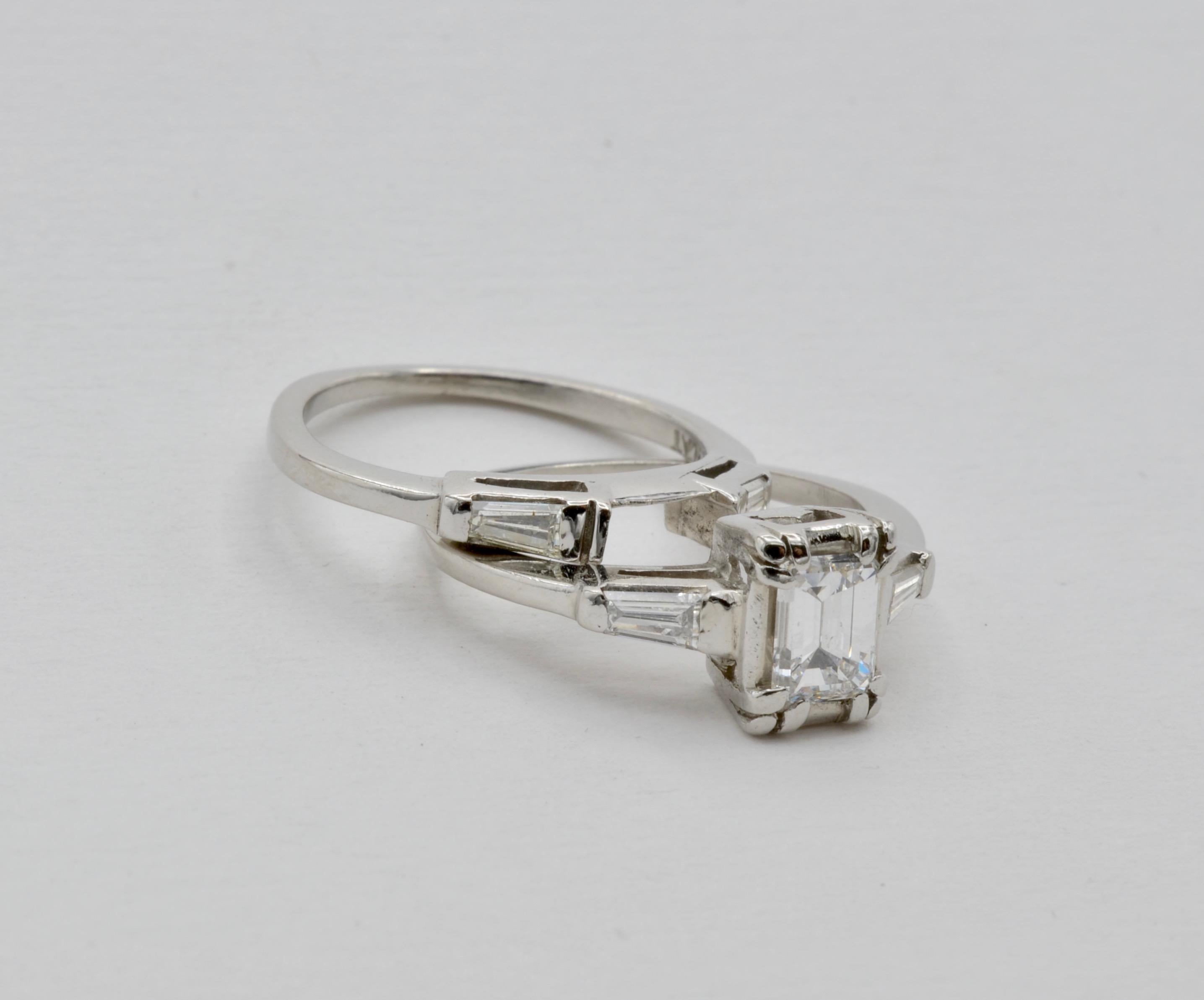 Diamond Emerald Cut Platinum Engagement Ring 1950 5