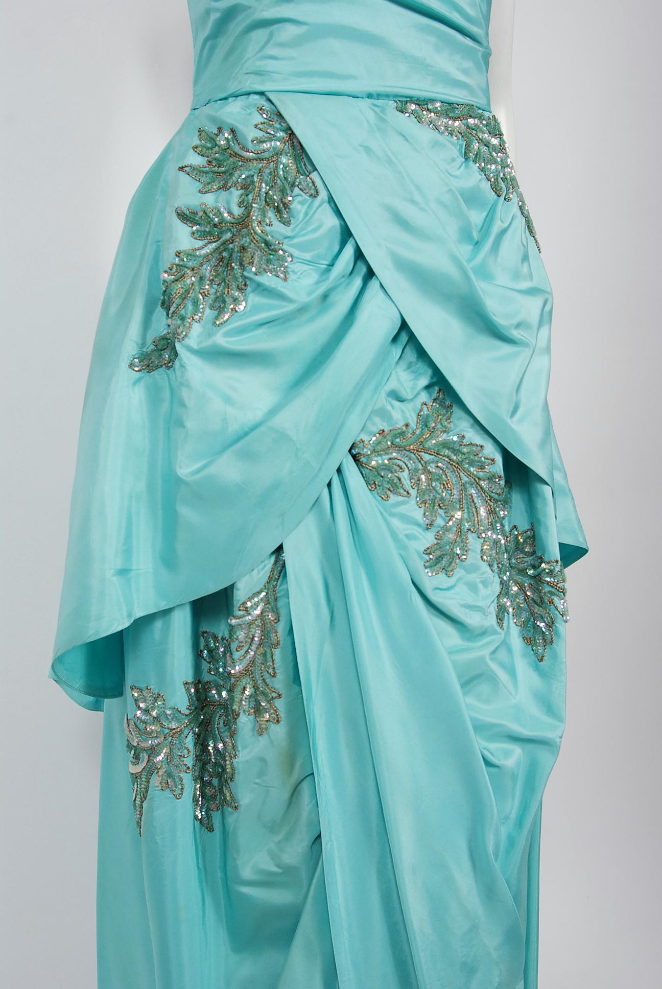 aqua blue gown