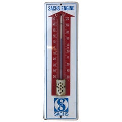 1950s Retro Enamel Metal Advertising German Wall Thermometer by Sachs Engine