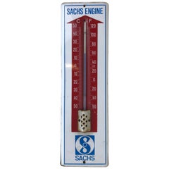 1950s Vintage Enamel Metal Advertising German Wall Thermometer by Sachs Engine