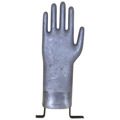 1950s Vintage English Freestanding Aluminium Industrial Rubber Glove Mould