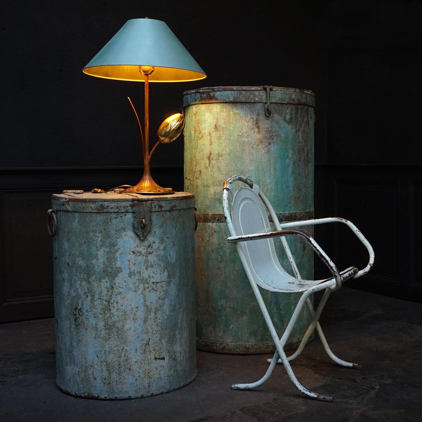 20th Century 1950s Vintage English Industrial Blue Stak-a-Bye Tubular Steel Chair by Sebel