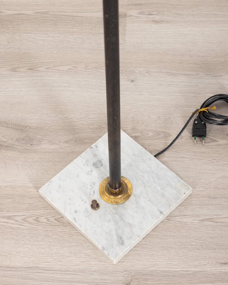 1950s Vintage Floor Lamp in Brass and Glass Design For Sale at 1stDibs