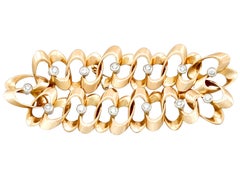 1950s Vintage French 1.20 Carat Diamond and Yellow Gold Bracelet