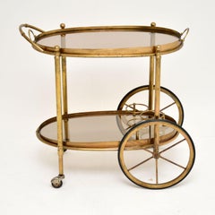 1950s Vintage French Brass Drinks Trolley