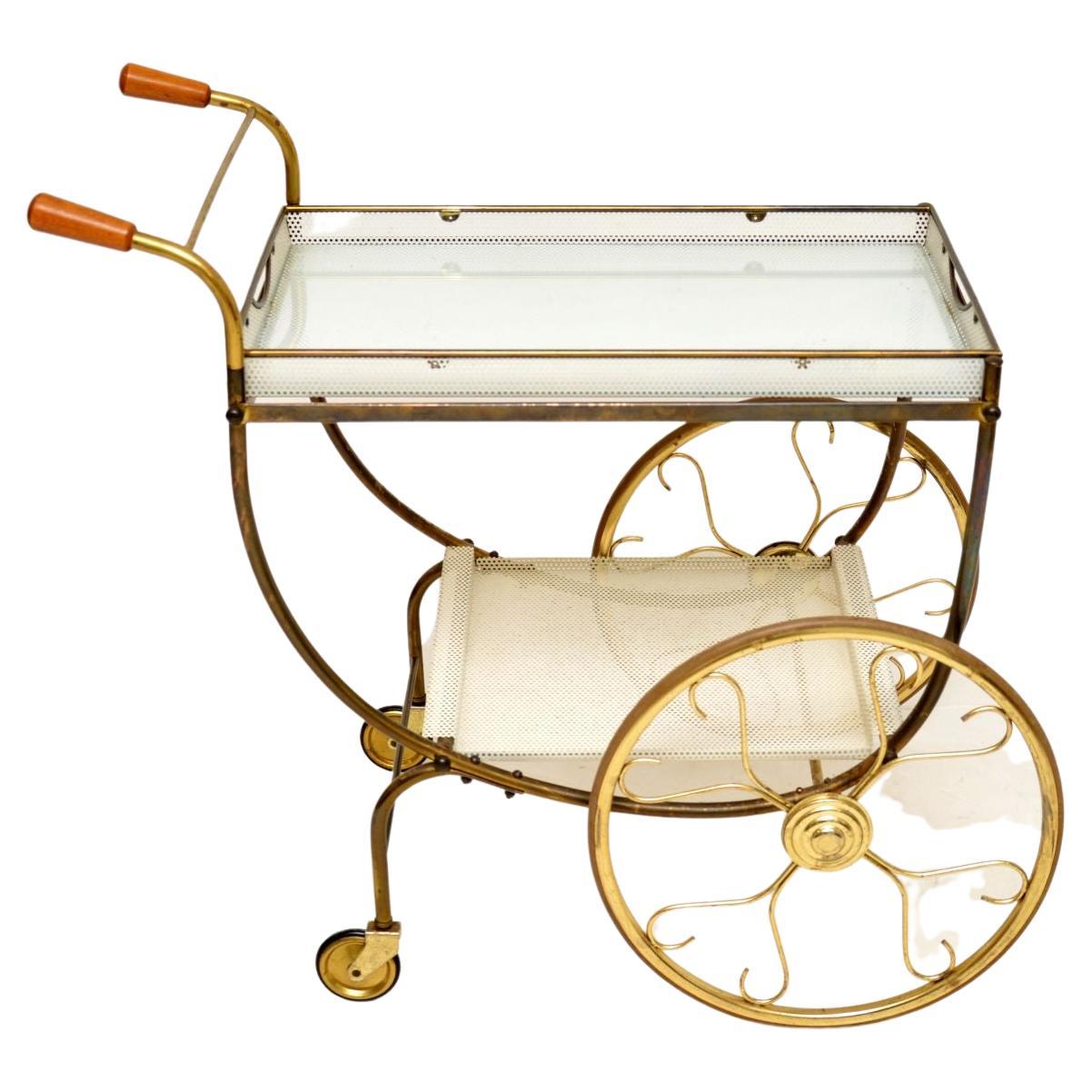 Vintage Swedish Brass Drinks Trolley by Josef Frank For Sale