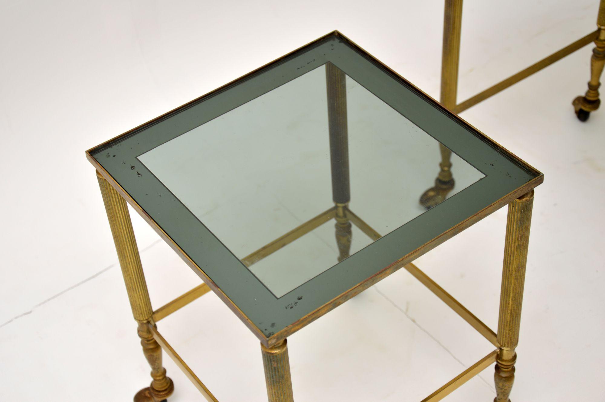 1950s Vintage French Brass Nest of Tables 6