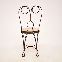 1950s Vintage French Brutalist Iron Chair