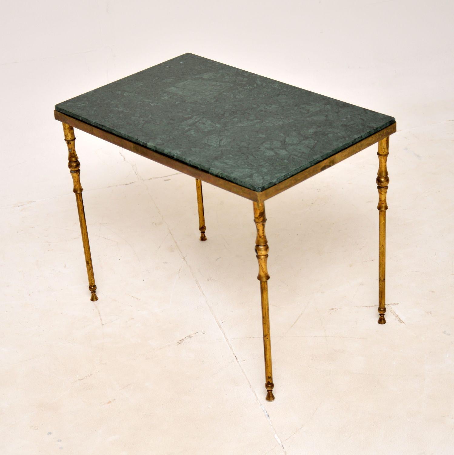 marble and brass side table vintage
