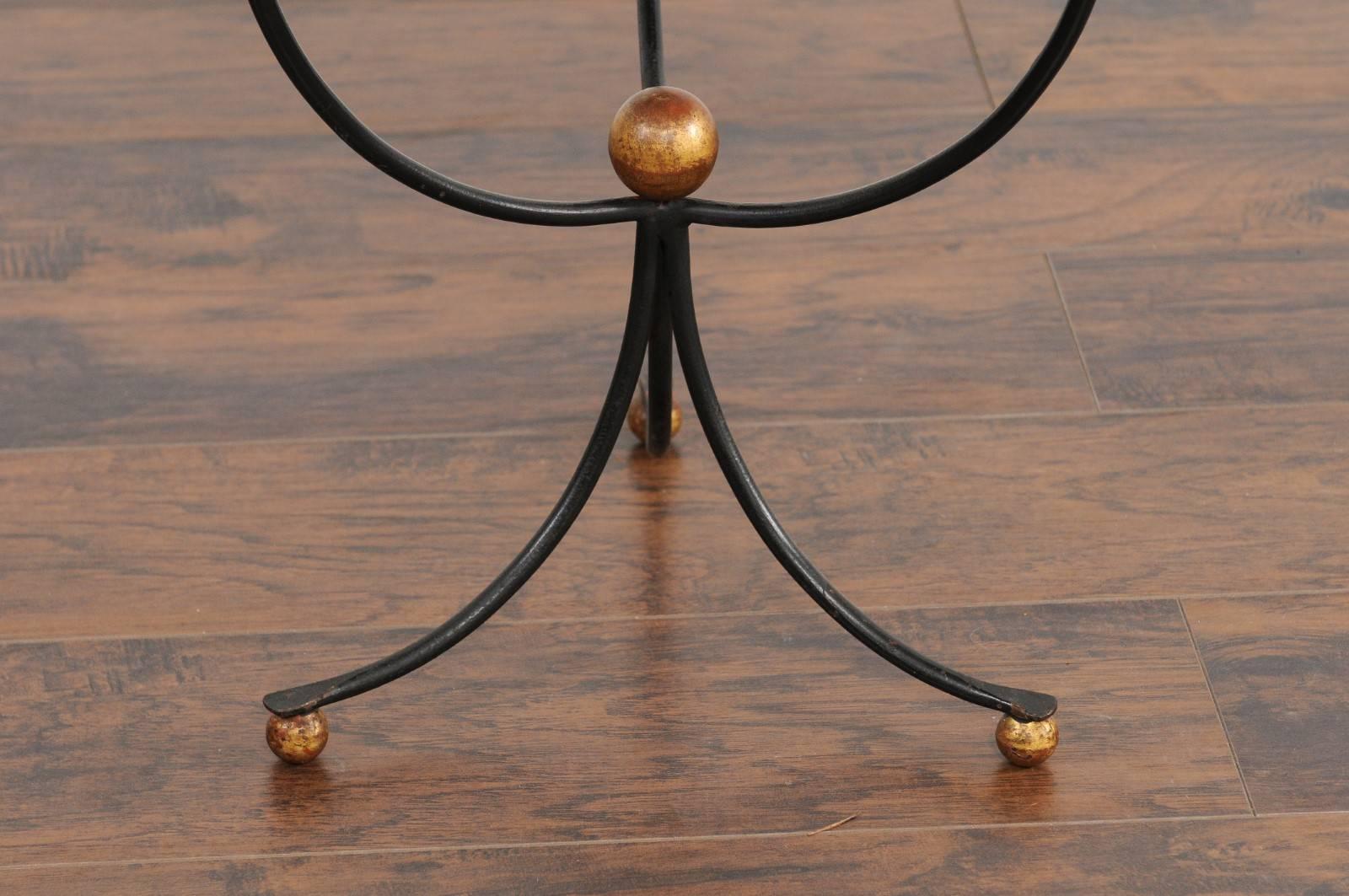 1950s Vintage Italian Midcentury Palladio Gilt Metal and Iron Table 1