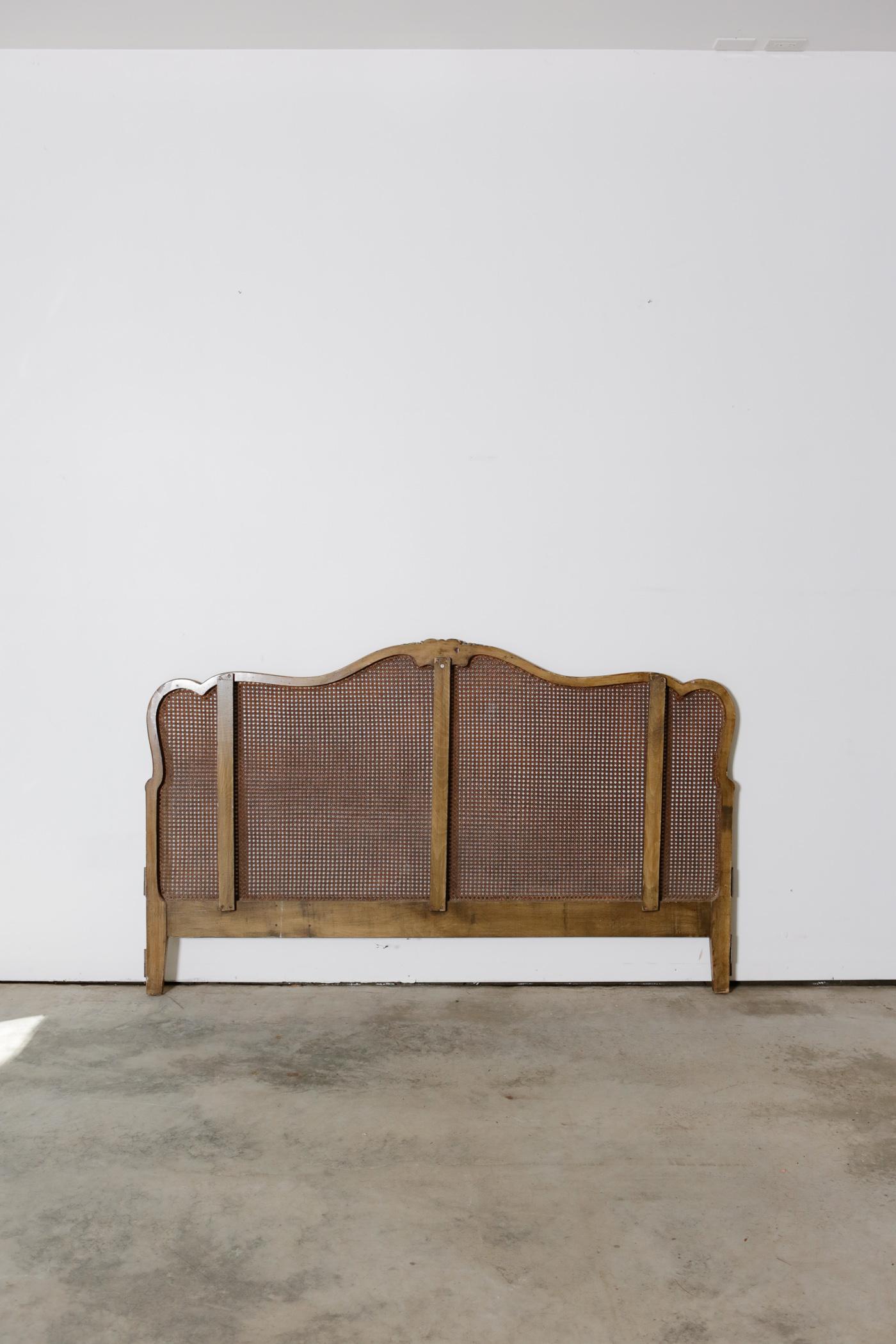 1950s vintage French Provincial cane king headboard

An elegant vintage French style headboard with original cane that was made in USA in the 1950s. With detailed curves, this is perfect for the centerpiece to make your bedroom romantic. Original