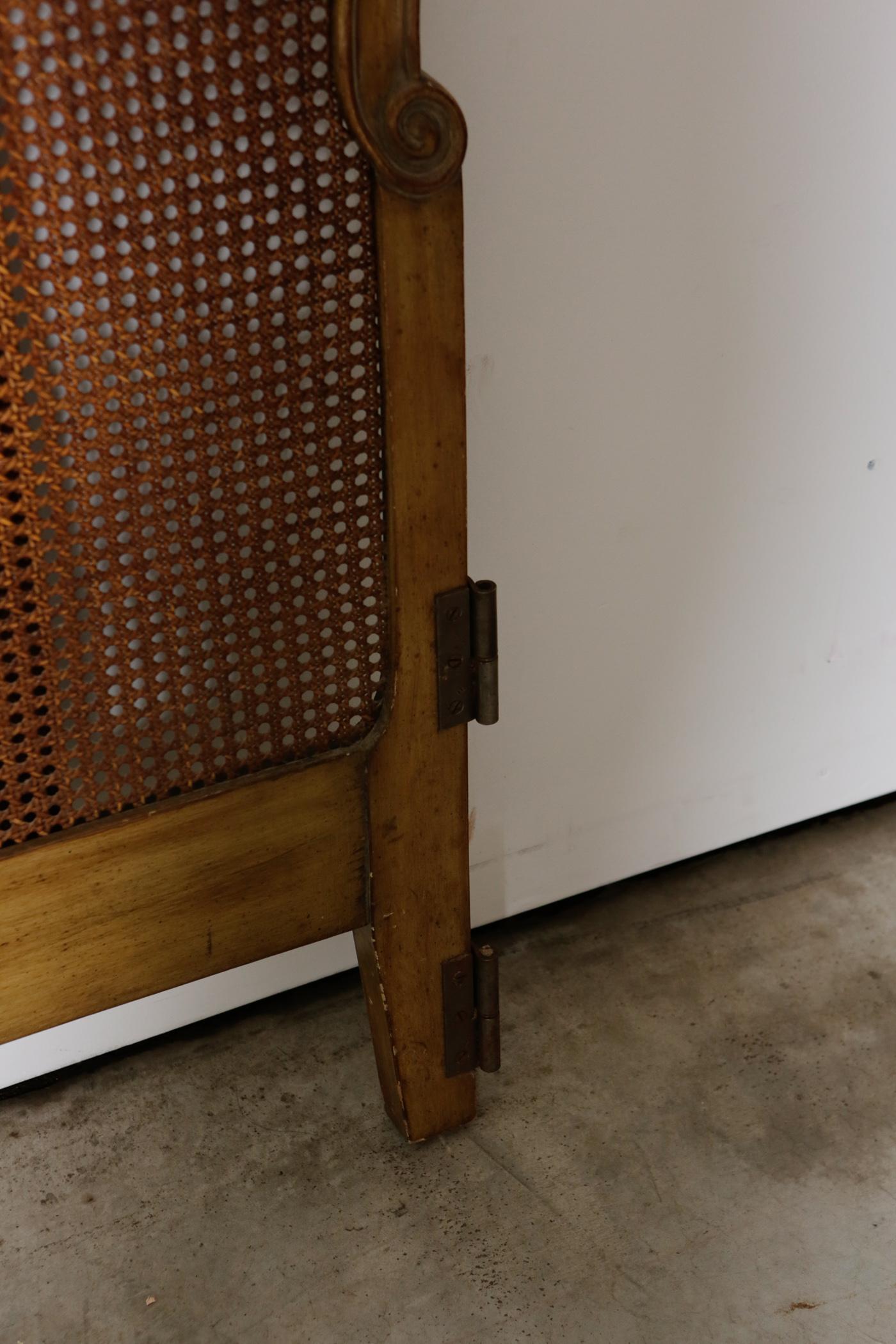 1950s Vintage French Provincial Cane King Headboard In Good Condition In Armonk, NY