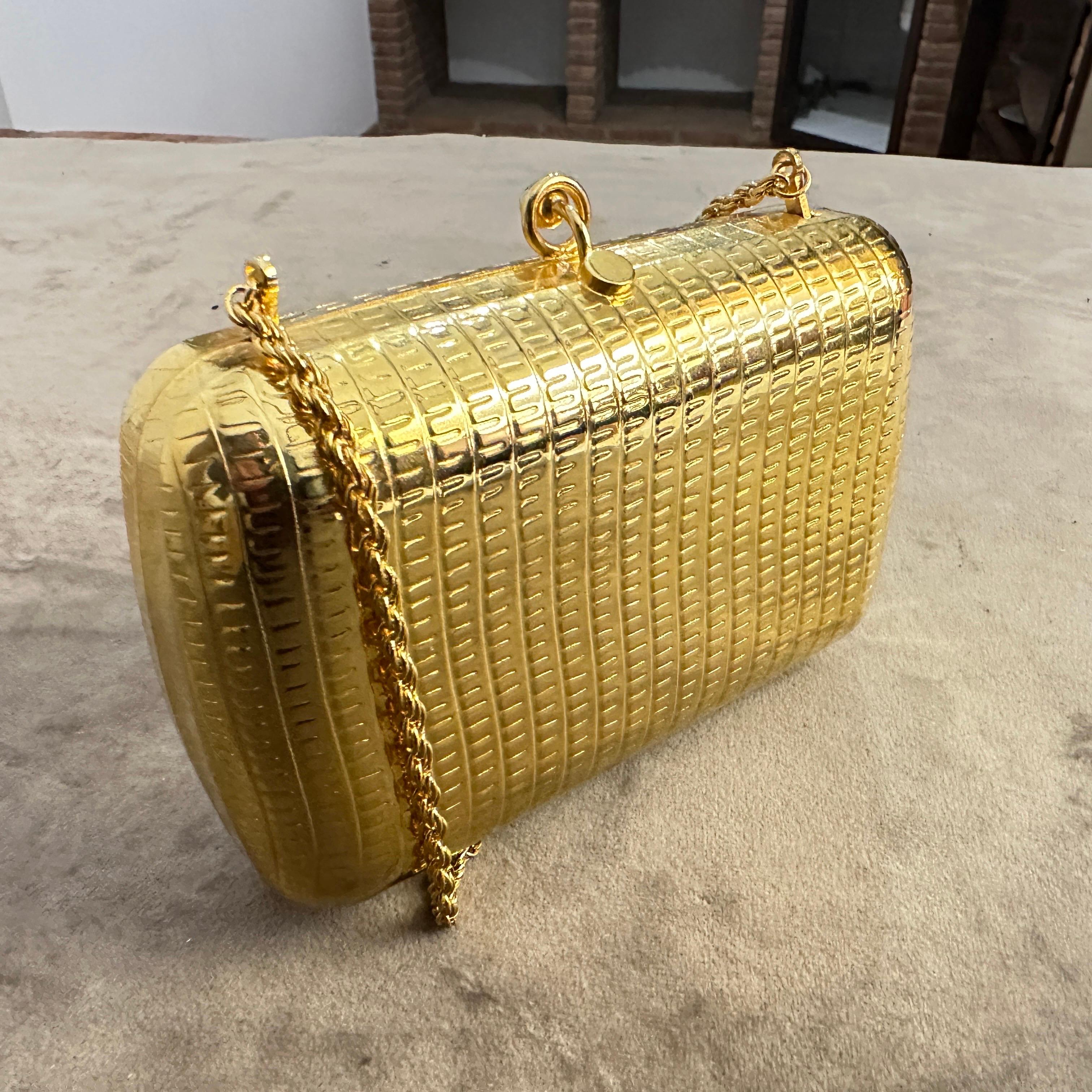 1950s Vintage Gilded Metal Bag Evening Bag 6