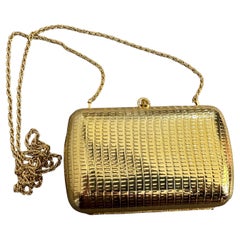 1950s Vintage Gilded Metal Bag Evening Bag