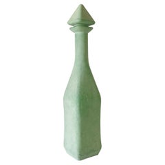 Vintage Decorative Green Bottle, Italy 1950's