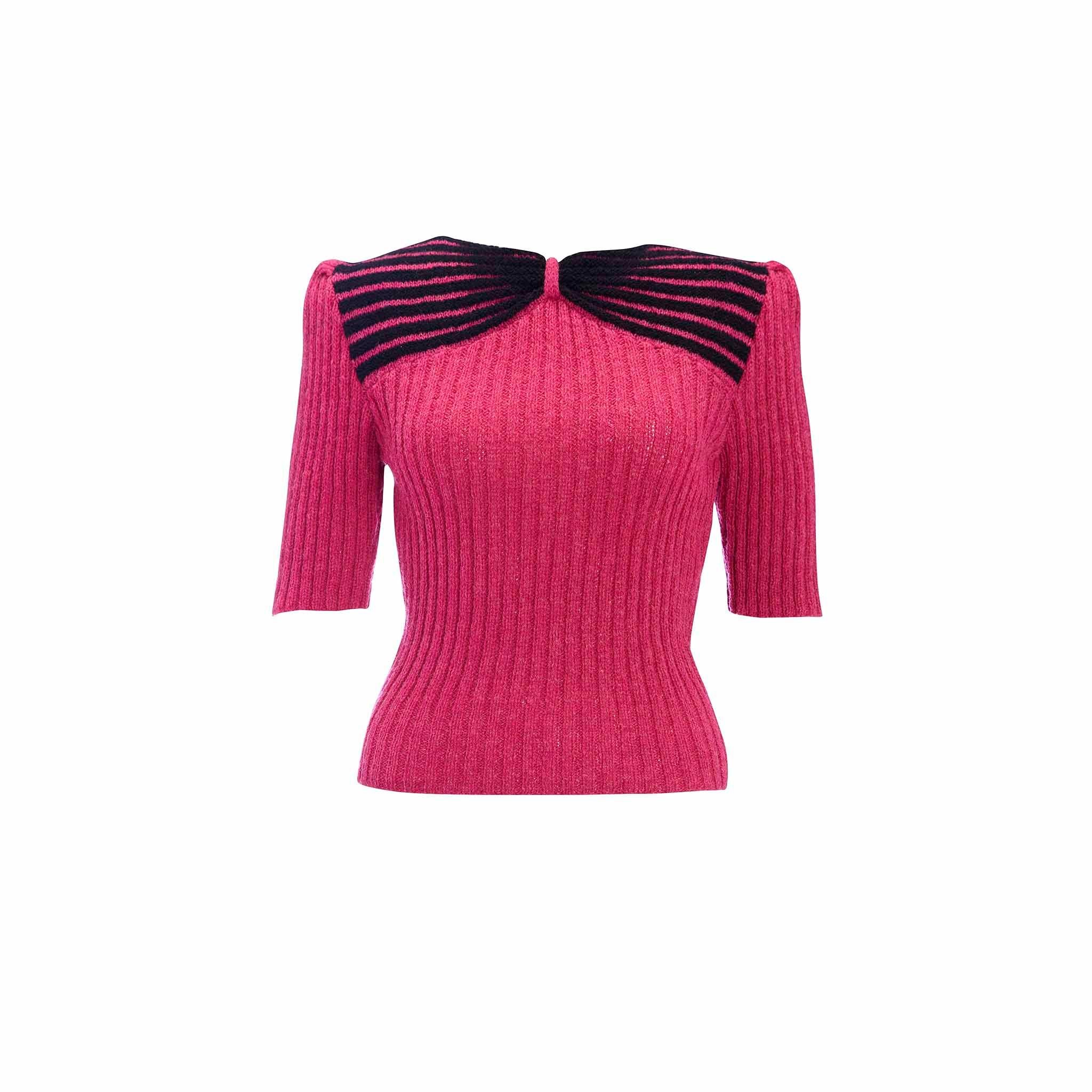 1950s Vintage Jumper - Hand Knitted - Puff Sleeve Detail In Good Condition For Sale In KENT, GB