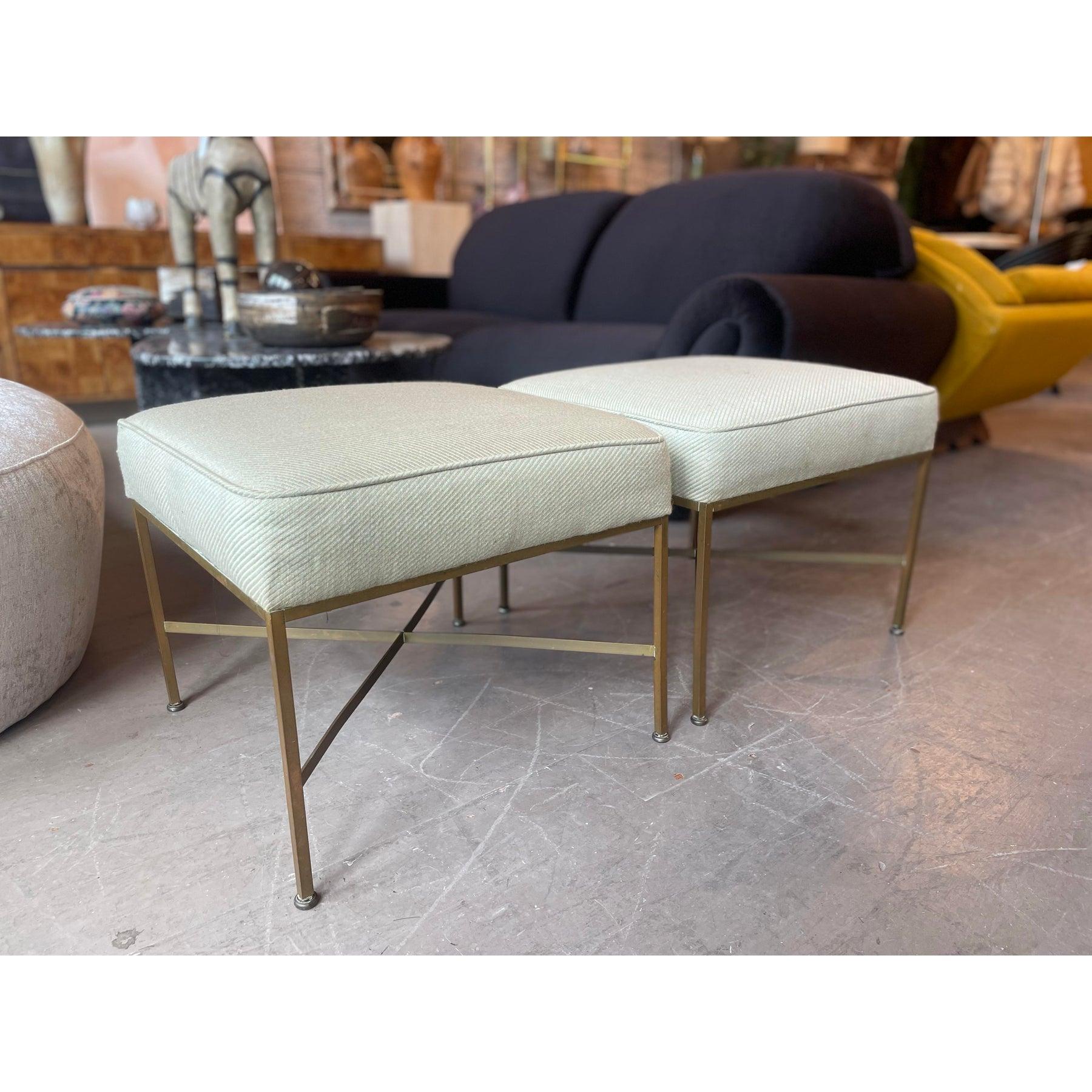 1950s Vintage By in the Manner of Paul McCobb X Base Ottomans - a Pair im Angebot 3