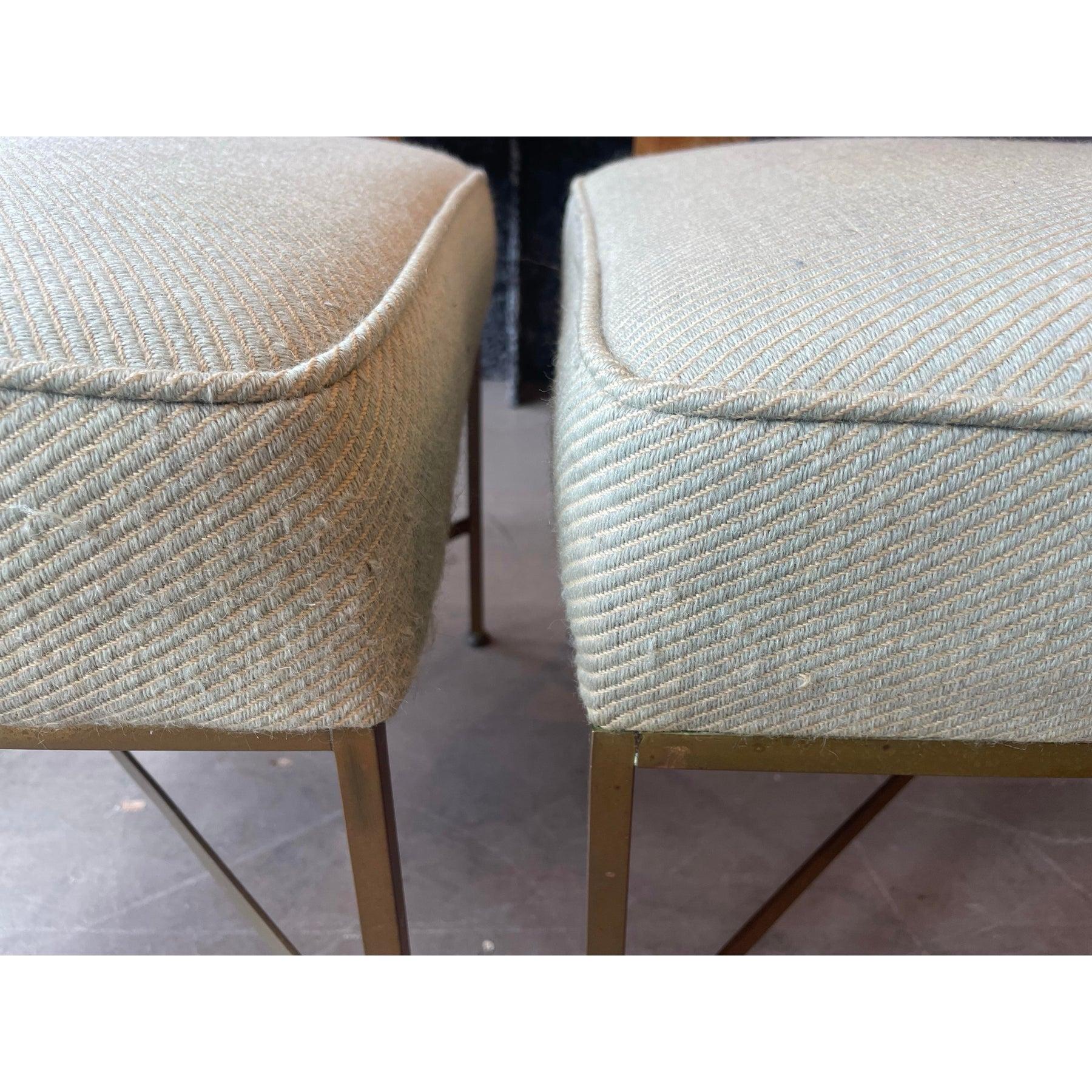 1950s Vintage By in the Manner of Paul McCobb X Base Ottomans - a Pair (Mitte des 20. Jahrhunderts) im Angebot