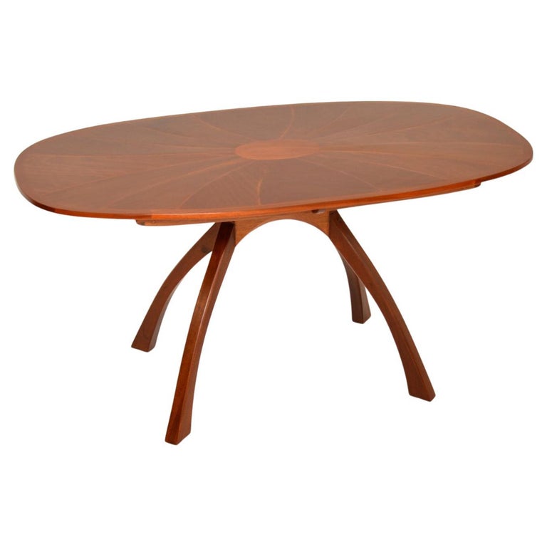 1950's Vintage Inlaid Walnut Dining Table at 1stDibs