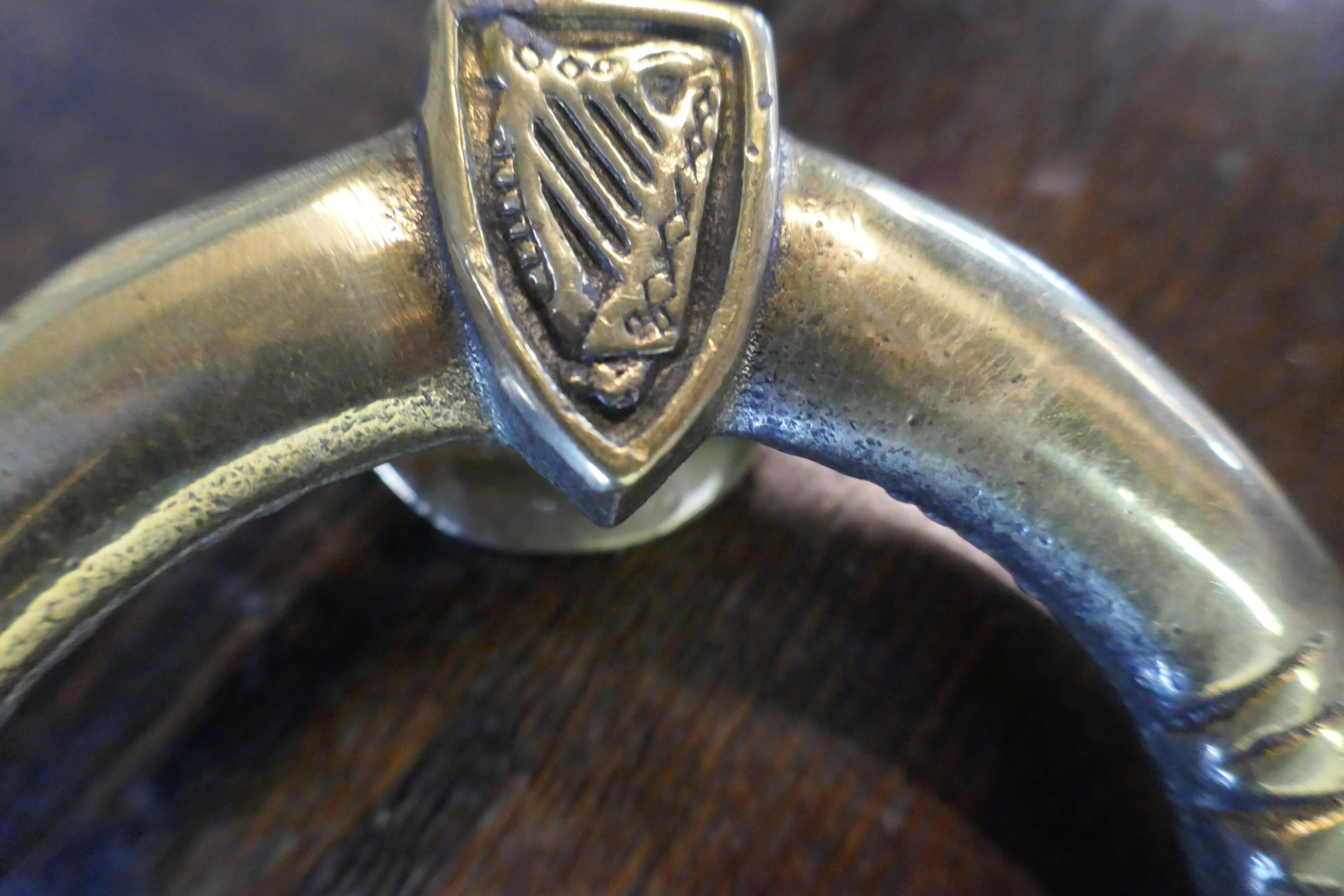 Folk Art 1950s Vintage Irish Celtic Claddah Brass Door Knocker