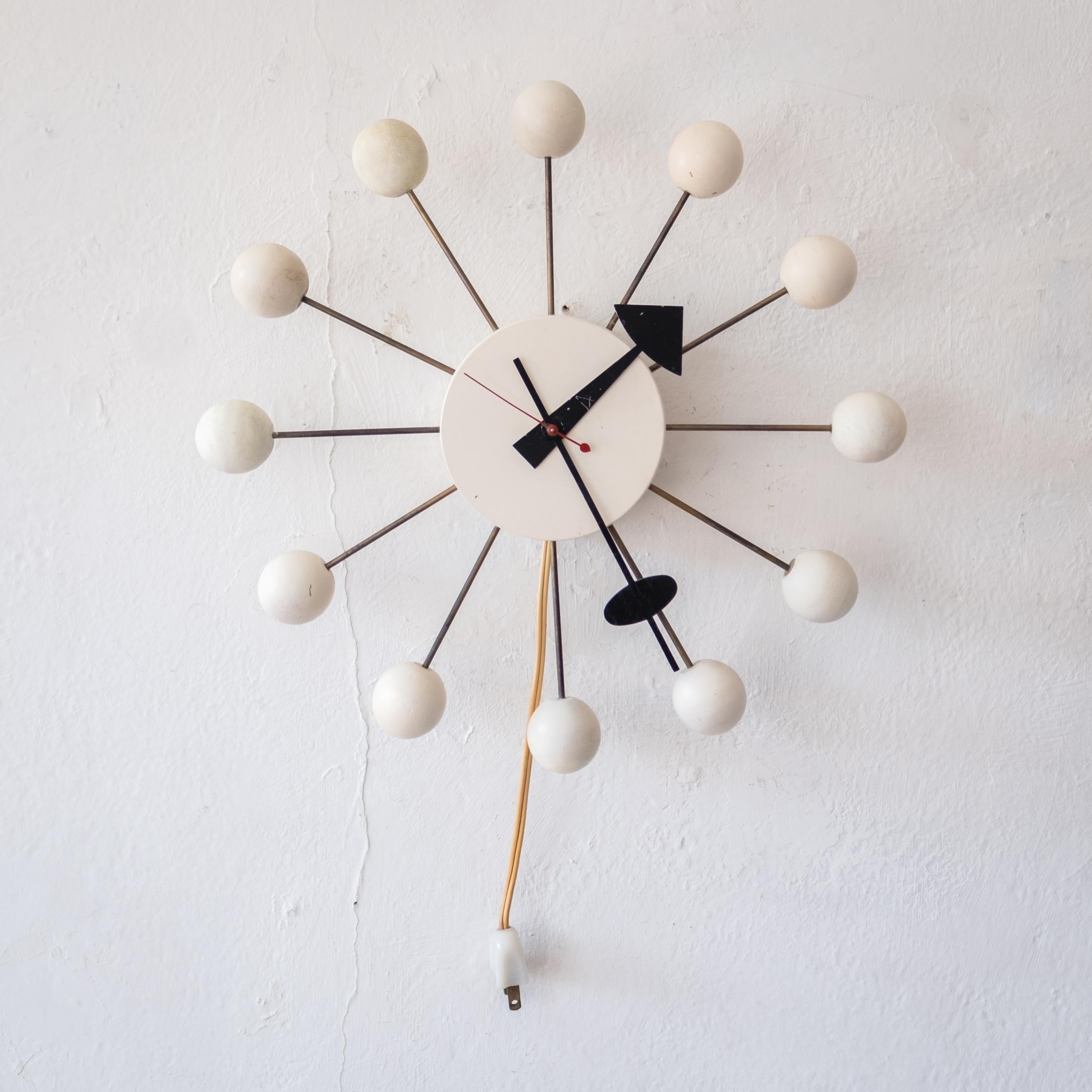 Mid-Century Modern 1950s Vintage Isamu Noguchi and George Nelson Howard Miller Ball Clock